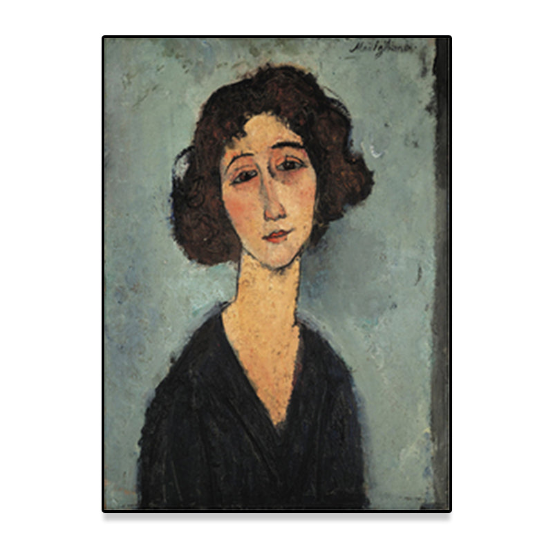 Vivolux | Texturiertes Modigliani-Frauen-Porträt Kunstdruck Leinwand Vintage Gemälde für das Mädchenzimmer