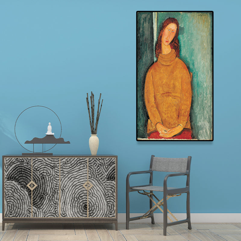 Vivolux | Texturiertes Modigliani-Frauen-Porträt Kunstdruck Leinwand Vintage Gemälde für das Mädchenzimmer