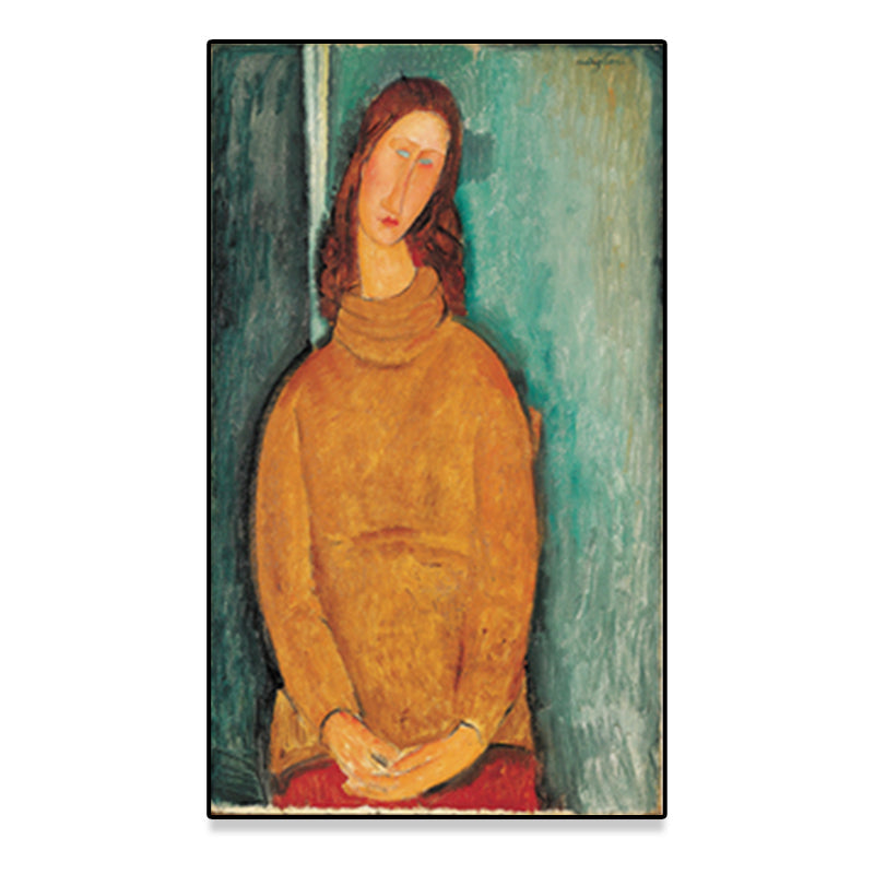 Vivolux | Texturiertes Modigliani-Frauen-Porträt Kunstdruck Leinwand Vintage Gemälde für das Mädchenzimmer
