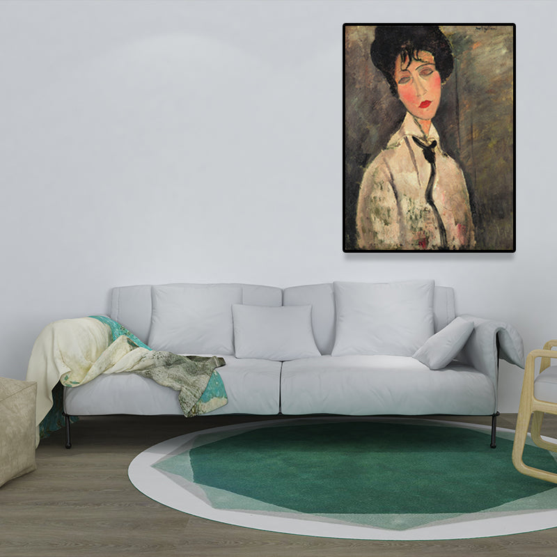 Vivolux | Texturiertes Modigliani-Frauen-Porträt Kunstdruck Leinwand Vintage Gemälde für das Mädchenzimmer