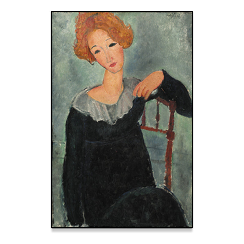 Vivolux | Texturiertes Modigliani-Frauen-Porträt Kunstdruck Leinwand Vintage Gemälde für das Mädchenzimmer