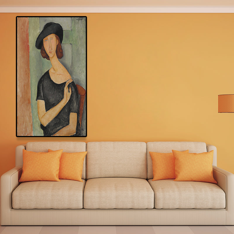 Vivolux | Texturiertes Modigliani-Frauen-Porträt Kunstdruck Leinwand Vintage Gemälde für das Mädchenzimmer
