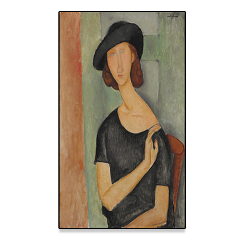 Vivolux | Texturiertes Modigliani-Frauen-Porträt Kunstdruck Leinwand Vintage Gemälde für das Mädchenzimmer
