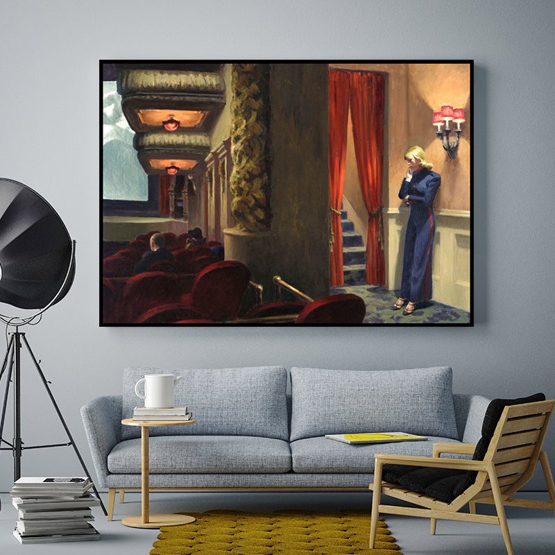 Vivolux | Rote Versammlungshalle Innenbereich Leinwand Strukturierten Oberfläche Wandkunst für Wohnzimmer