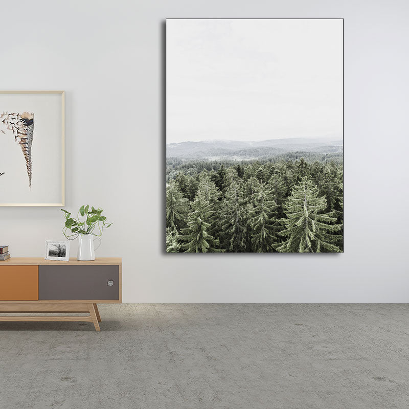 Vivolux | Tropix Forest Scenery Wandkunst Leinwand Texturierte Pastellfarbe Wanddekoration für das Wohnzimmer