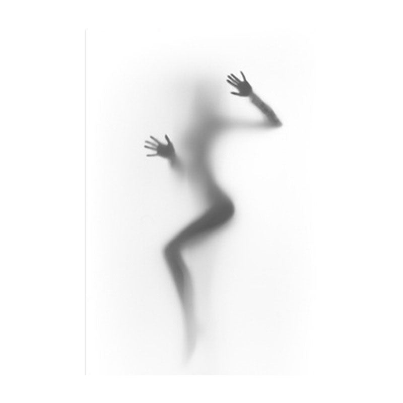 Vivolux | Moderne Creatieve Canvas in Grijze Schaduw van Sexy Vrouw op het Frosted Glas Wandkunst voor Kamer