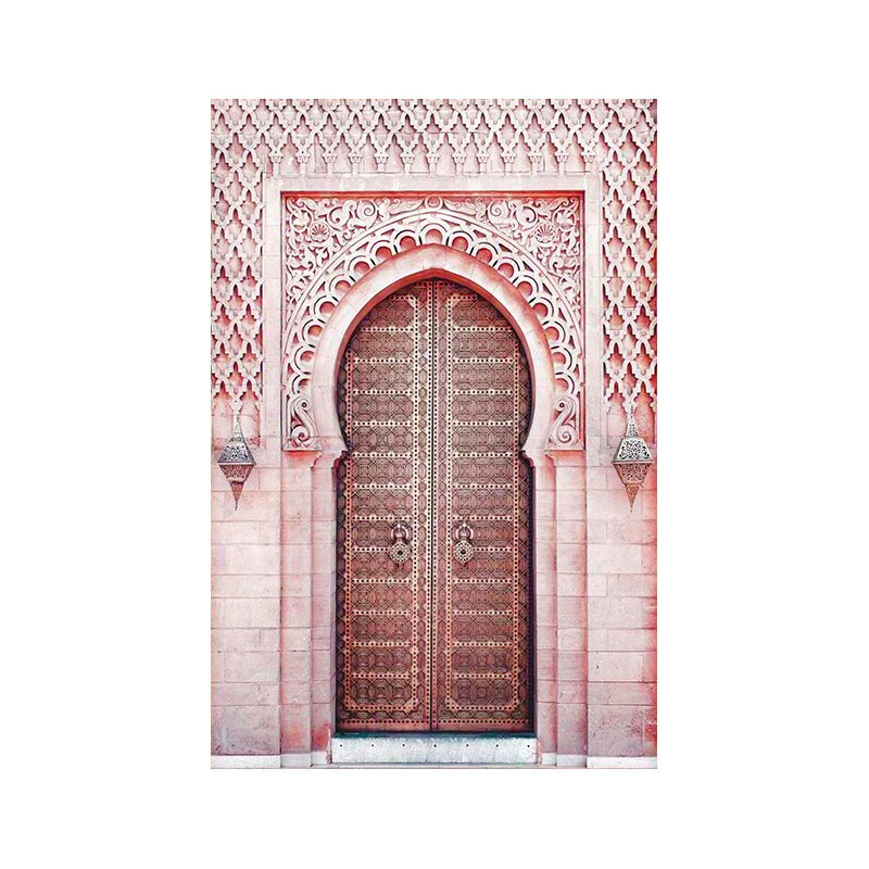 Vivolux | Roze Boogdeur Wanddecoratie Architectuur Modernistisch Textuur Canvas Wandkunst voor Kamer