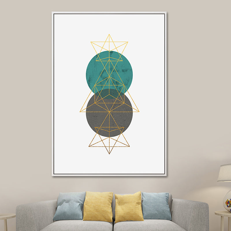 Vivolux | Nordic Geometrische Formen Wanddekoration Leinwand Texturiert Pastellfarbe Kunstdruck für Schlafzimmer
