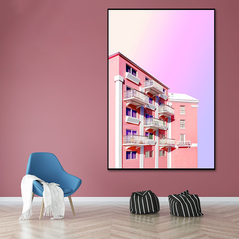 Vivolux | Roze Foto Architectuur Canvas Print Gevarieerd Eigentijds Slaapkamer Muurdecoratie