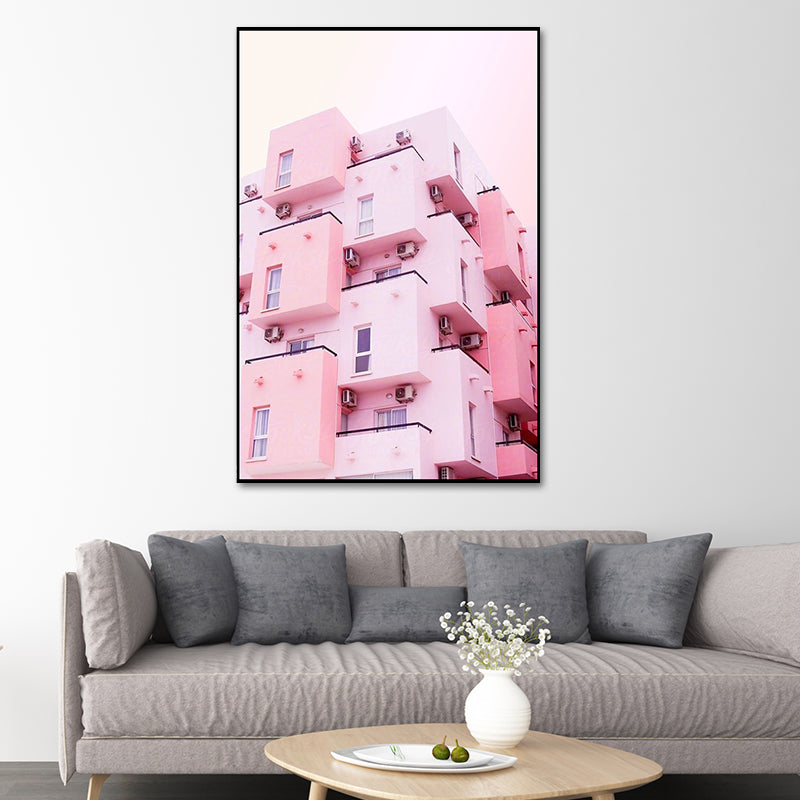 Vivolux | Roze Foto Architectuur Canvas Print Gevarieerd Eigentijds Slaapkamer Muurdecoratie