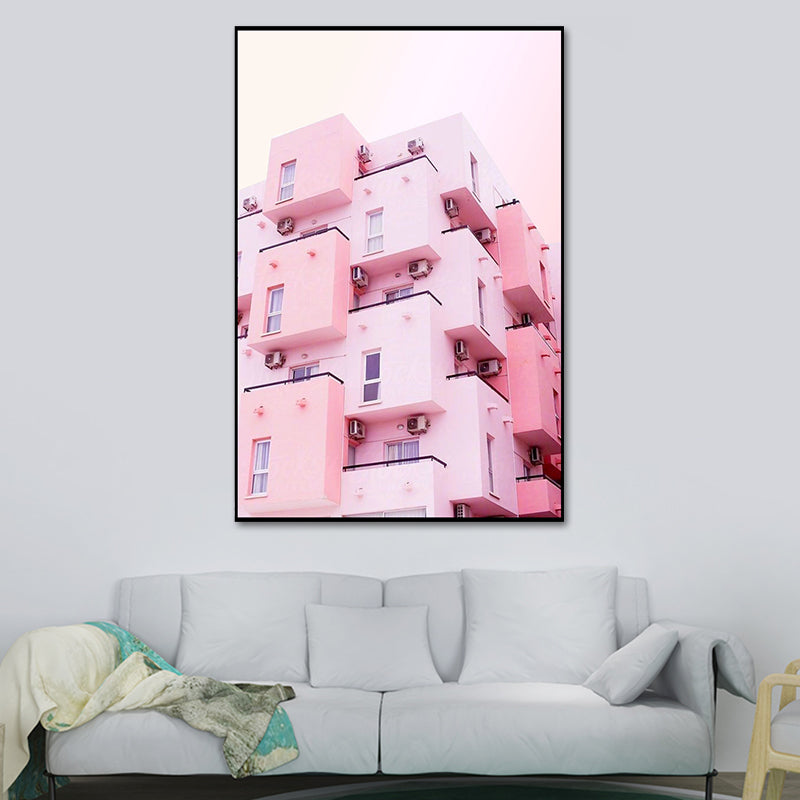 Vivolux | Roze Foto Architectuur Canvas Print Gevarieerd Eigentijds Slaapkamer Muurdecoratie