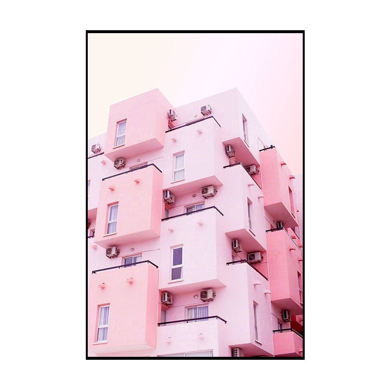 Vivolux | Roze Foto Architectuur Canvas Print Gevarieerd Eigentijds Slaapkamer Muurdecoratie
