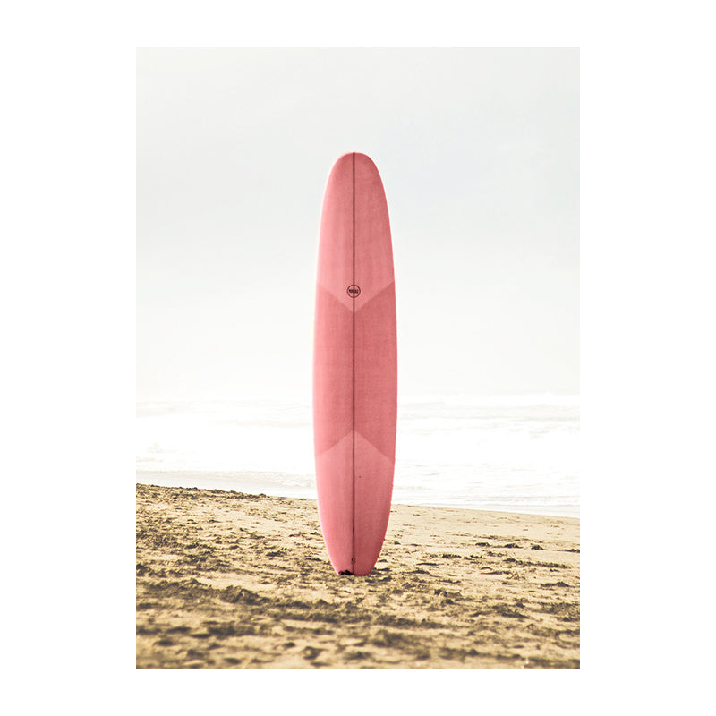 Vivolux | Rosa Meer Surfbrett Leinwanddruck Texturierte Oberfläche Tropische Haus Innenwand Kunst Dekor