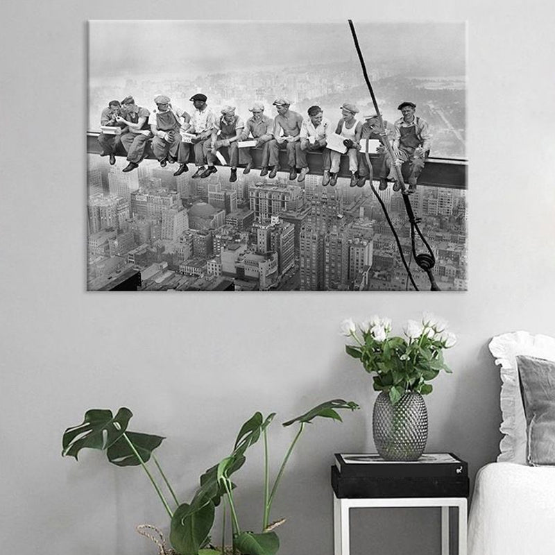 Vivolux | Nostalgische Fotografische Arbeiten Wandkunst Dekor in Grauem Texturiertem Leinwanddruck für Zuhause
