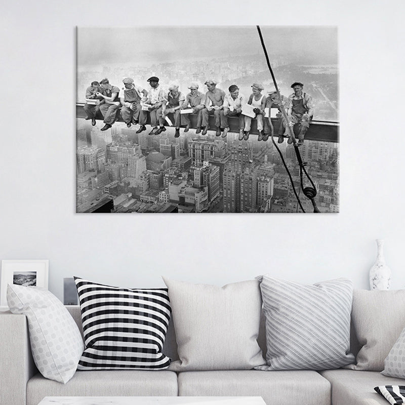 Vivolux | Nostalgische Fotografische Arbeiten Wandkunst Dekor in Grauem Texturiertem Leinwanddruck für Zuhause