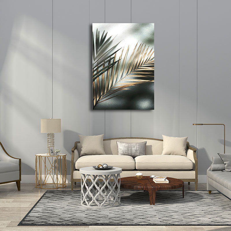 Vivolux | Nordic Style Leinwand Wandkunst Pastellfarbe Areca Palme Blatt Druck Wanddekoration für Raum