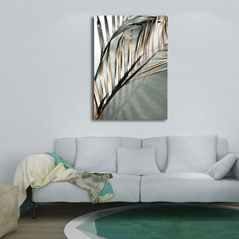 Vivolux | Nordic Style Leinwand Wandkunst Pastellfarbe Areca Palme Blatt Druck Wanddekoration für Raum
