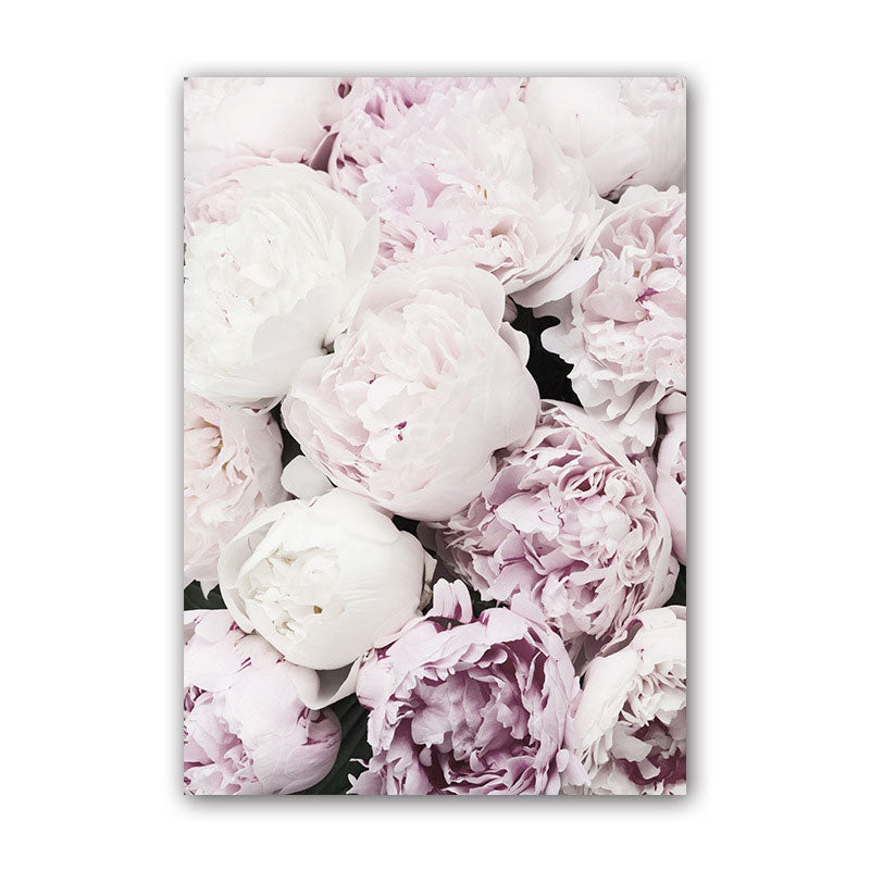 Vivolux | Romantische Pfingstrosenblüte Leinwand für Schlafzimmer Blumen Druck Wandkunst Dekor in Pastellfarbe