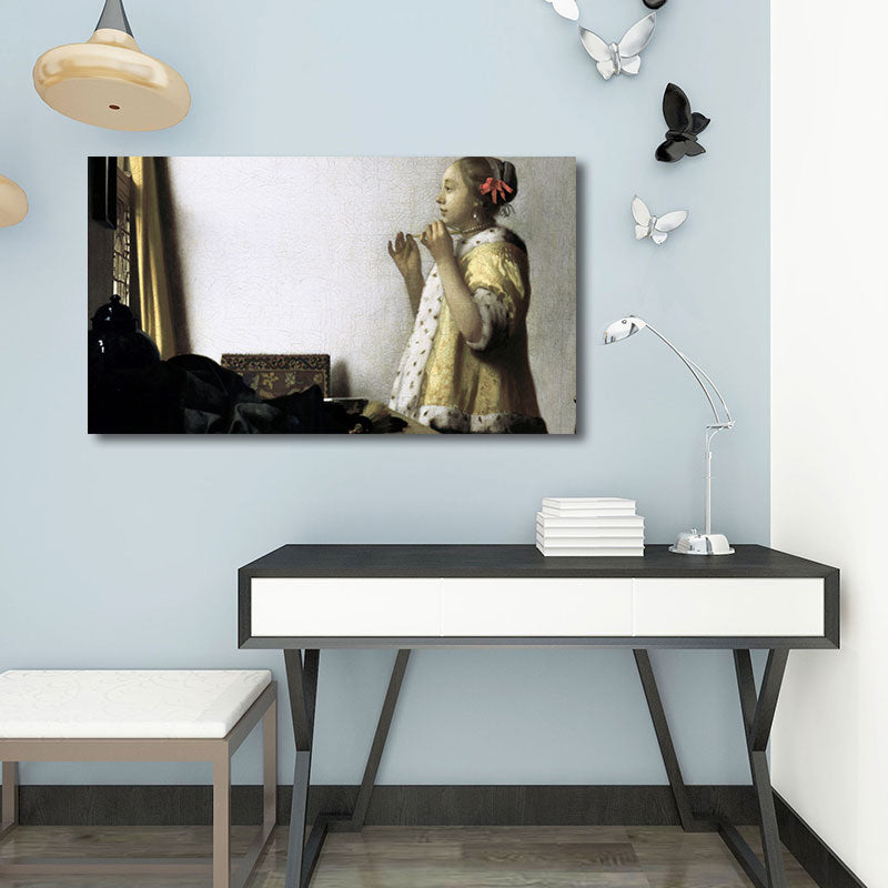 Vivolux | Retro Stil Malerei Lichtfarbe Maiden Wandkunst Druck, Mehrere Größen verfügbar