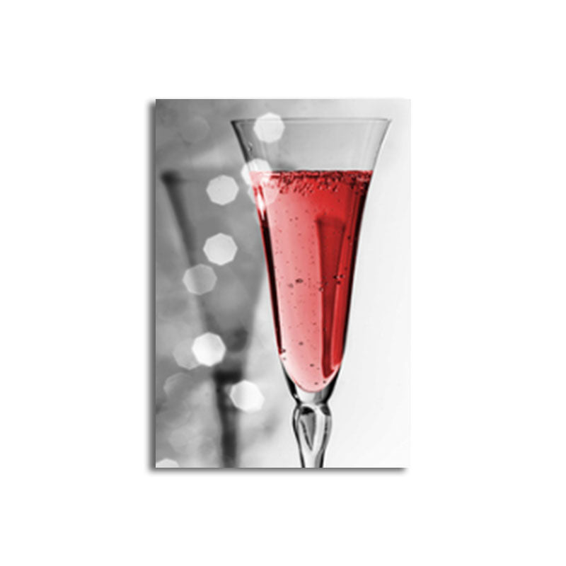 Vivolux | Rote moderne Leinwandkunst Luxus Wein und Glas Gemälde für Restaurant, mehrere Größenoptionen
