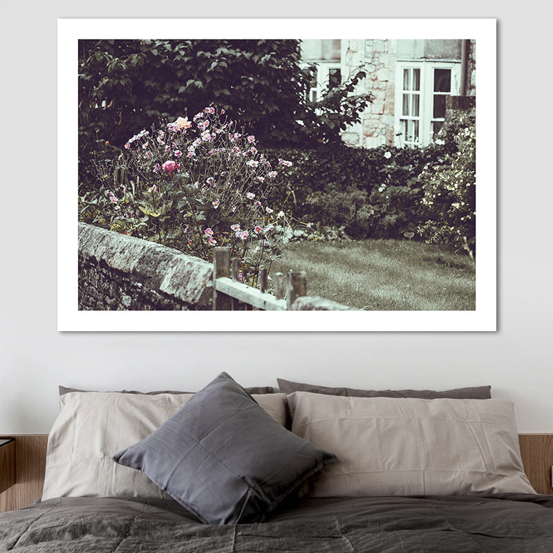 Vivolux | Patio Bloeiende Bloemen Canvas Kunst Textured Hedendaagse Woonhuis Muur Decor