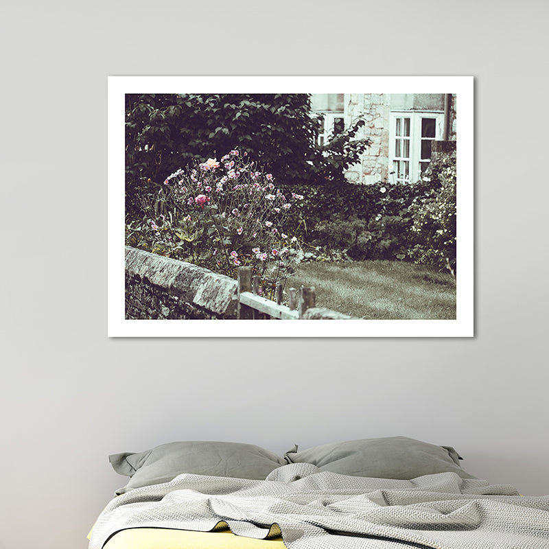 Vivolux | Patio Bloeiende Bloemen Canvas Kunst Textured Hedendaagse Woonhuis Muur Decor