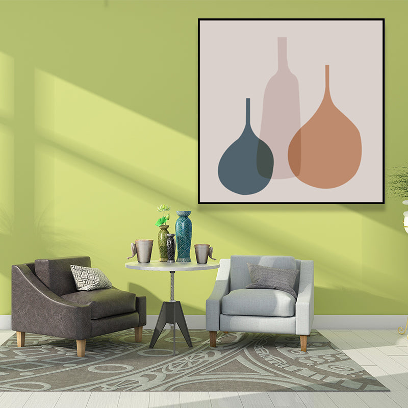 Vivolux | Stillflasche Leinwanddruck Texturiert Skandinavisch Zuhause Quadratischer Rahmen Wandkunst Dekor