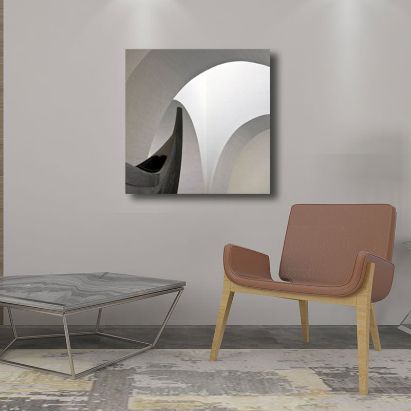 Vivolux | Woondecoratie Bouw Interieur Muurkunst Canvas Minimalisme Vierkante Schilderij in Wit voor Huiskamer
