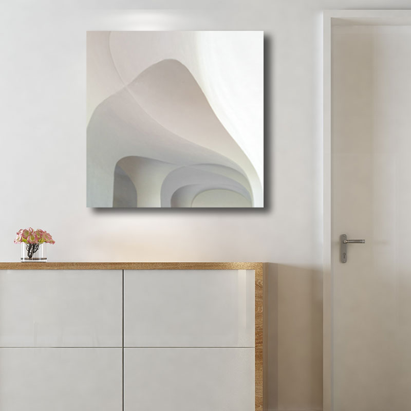 Vivolux | Woondecoratie Bouw Interieur Muurkunst Canvas Minimalisme Vierkante Schilderij in Wit voor Huiskamer
