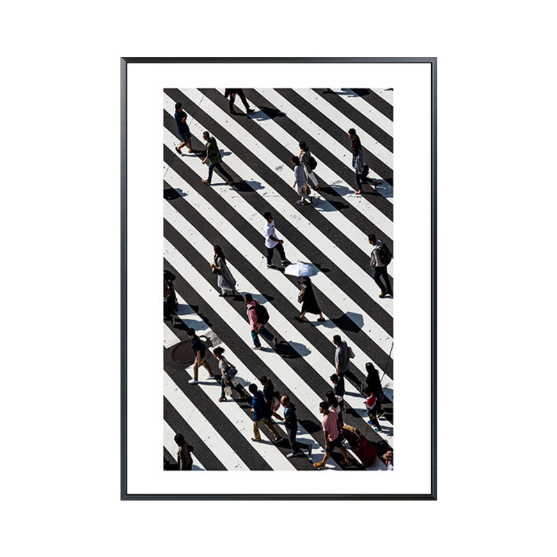 Vivolux | Zebra Crossing Wandkunst Zwart en Wit Modernistische Gewikkelde Doek voor Zithoek