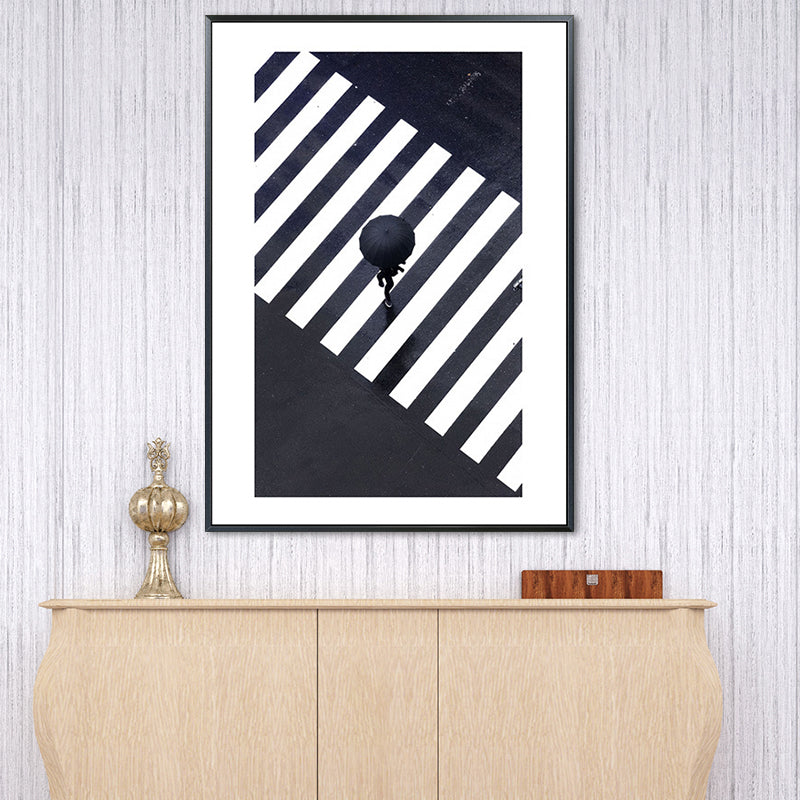 Vivolux | Zebra Crossing Wandkunst Zwart en Wit Modernistische Gewikkelde Doek voor Zithoek
