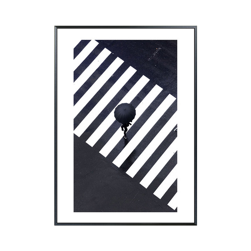 Vivolux | Zebra Crossing Wandkunst Zwart en Wit Modernistische Gewikkelde Doek voor Zithoek
