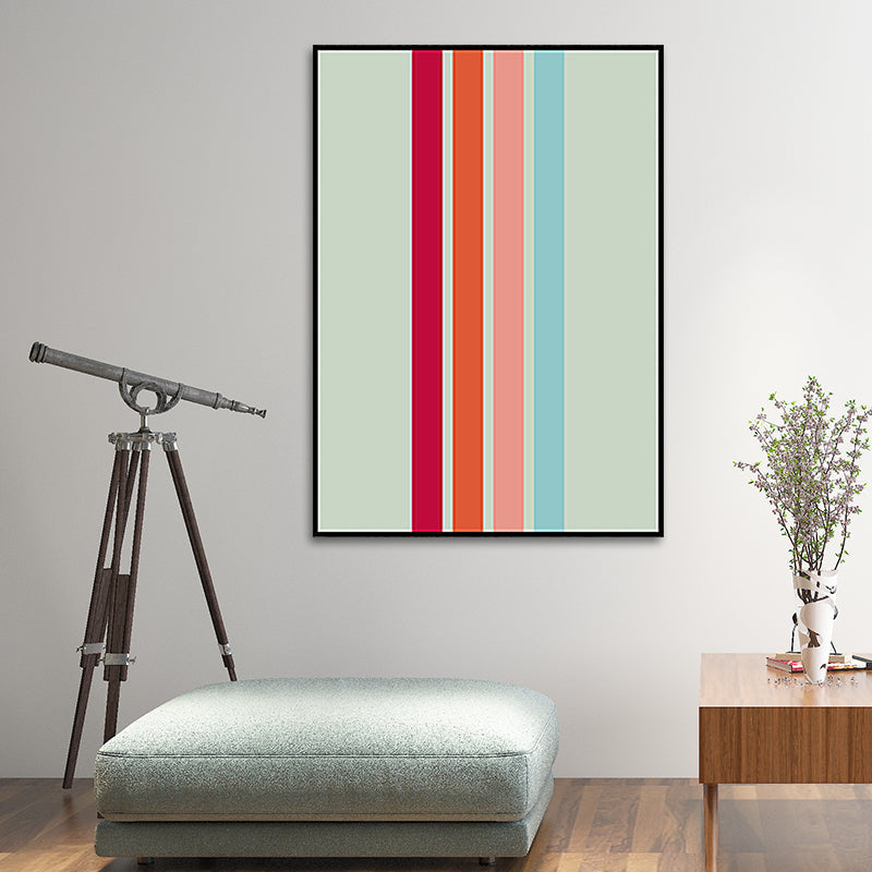 Vivolux | Pastellfarbige geometrische Wanddekoration nordische texturierte umwickelte Leinwand für das Wohnzimmer