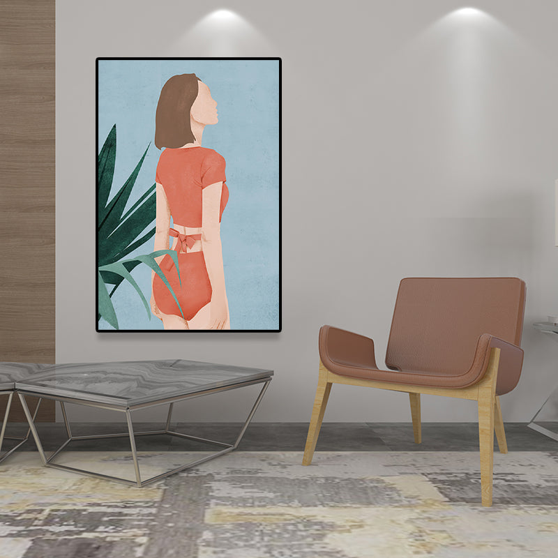 Vivolux | Skandinavische Mode Mädchen Wanddekoration Pastellfarben Leinwanddruck für das Wohnzimmer (Mehrere Größen)