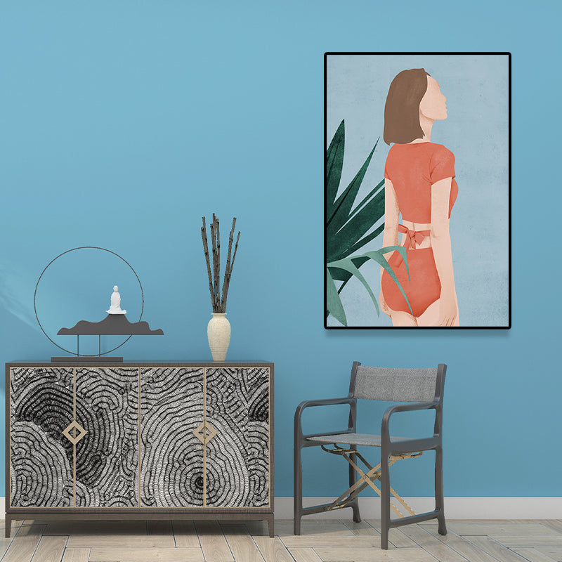 Vivolux | Skandinavische Mode Mädchen Wanddekoration Pastellfarben Leinwanddruck für das Wohnzimmer (Mehrere Größen)