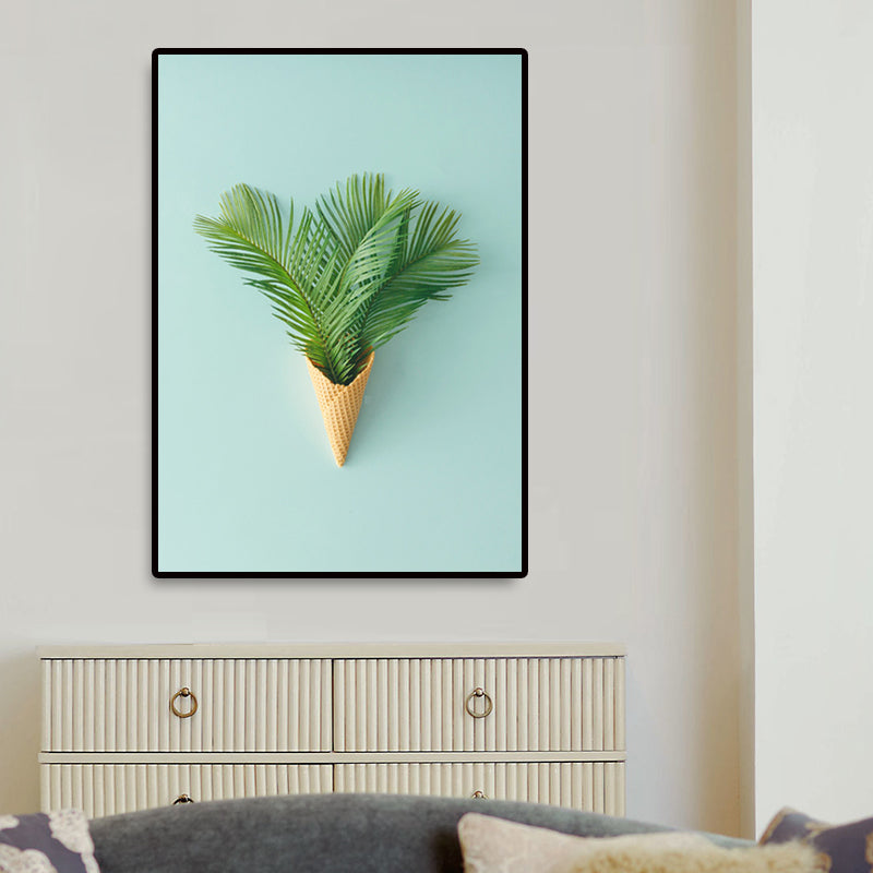 Vivolux | Pflanze Bouquet Kunstdruck Nordische Leinwand Wanddekoration in Pastellfarbe, Texturierte Oberfläche