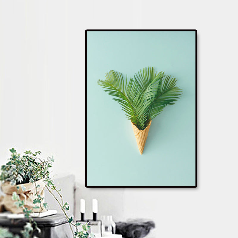 Vivolux | Pflanze Bouquet Kunstdruck Nordische Leinwand Wanddekoration in Pastellfarbe, Texturierte Oberfläche
