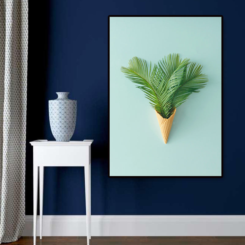 Vivolux | Pflanze Bouquet Kunstdruck Nordische Leinwand Wanddekoration in Pastellfarbe, Texturierte Oberfläche