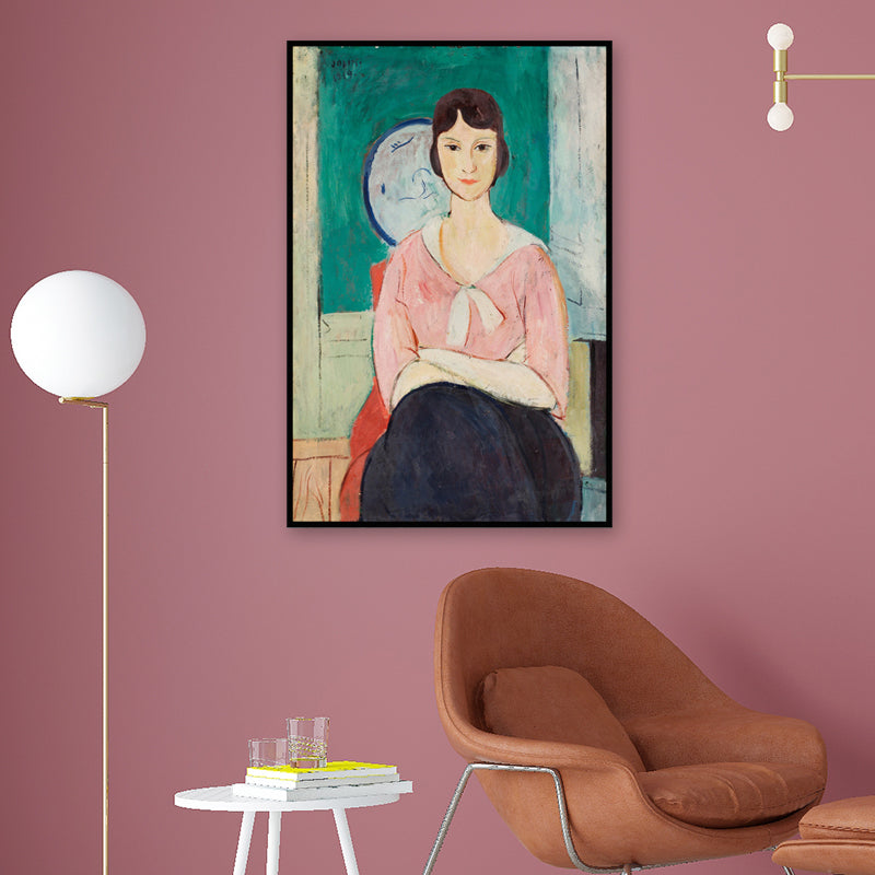 Vivolux | Pastellfarbe Maidporträt Gemälde Texturiert Traditionelle Mädchen Schlafzimmer Wandkunst