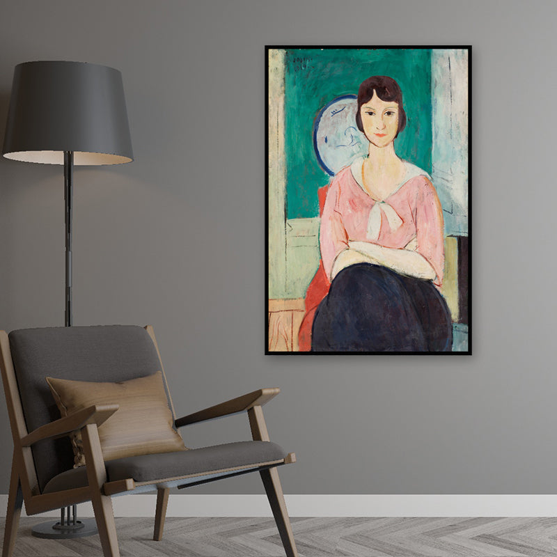 Vivolux | Pastellfarbe Maidporträt Gemälde Texturiert Traditionelle Mädchen Schlafzimmer Wandkunst
