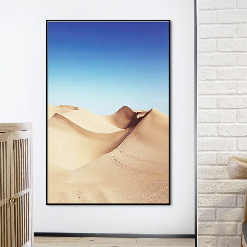 Vivolux | Wüsten Dünen Landschaft Wandkunst Druck Modernismus Texturierten Esszimmer Leinwand in Gelb