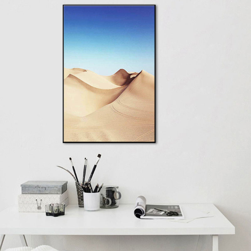 Vivolux | Wüsten Dünen Landschaft Wandkunst Druck Modernismus Texturierten Esszimmer Leinwand in Gelb