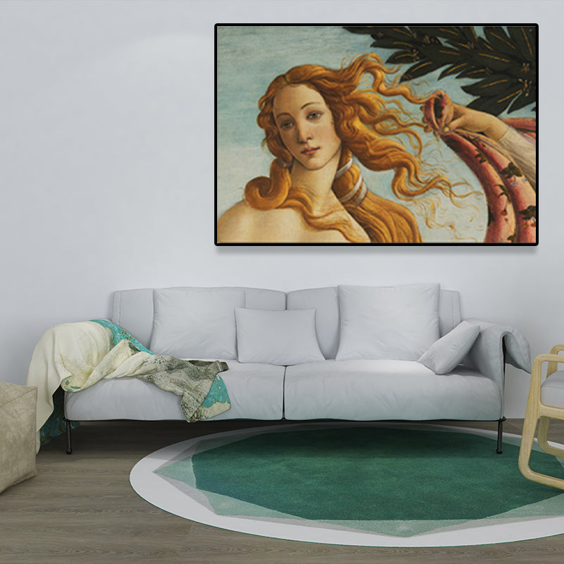 Vivolux | Religiöse Geburt der Venus Gemälde Traditionelle Texturierte Leinwand Wandkunst in Gelb