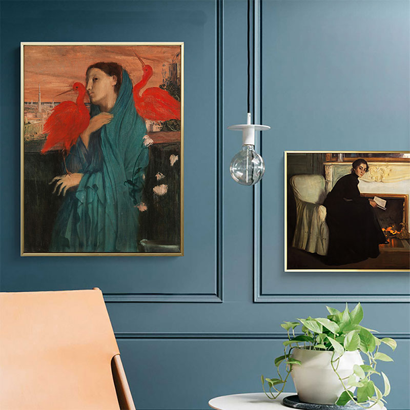 Vivolux | Ölgemälde Maiden Kunst Retro Leinwand Texturiertes Wandbild in Sanften Farben, Mehrere Größen
