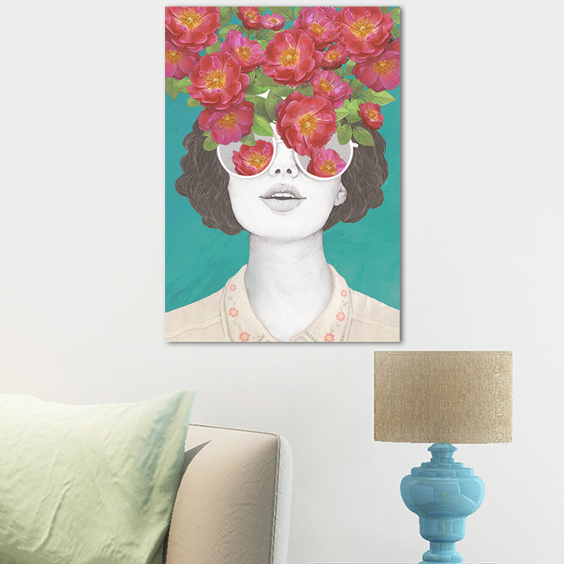Vivolux | Pastellfarbe junge Frauen Leinwand Glam-Stil Texturierte Wandkunst Dekoration für Mädchenzimmer