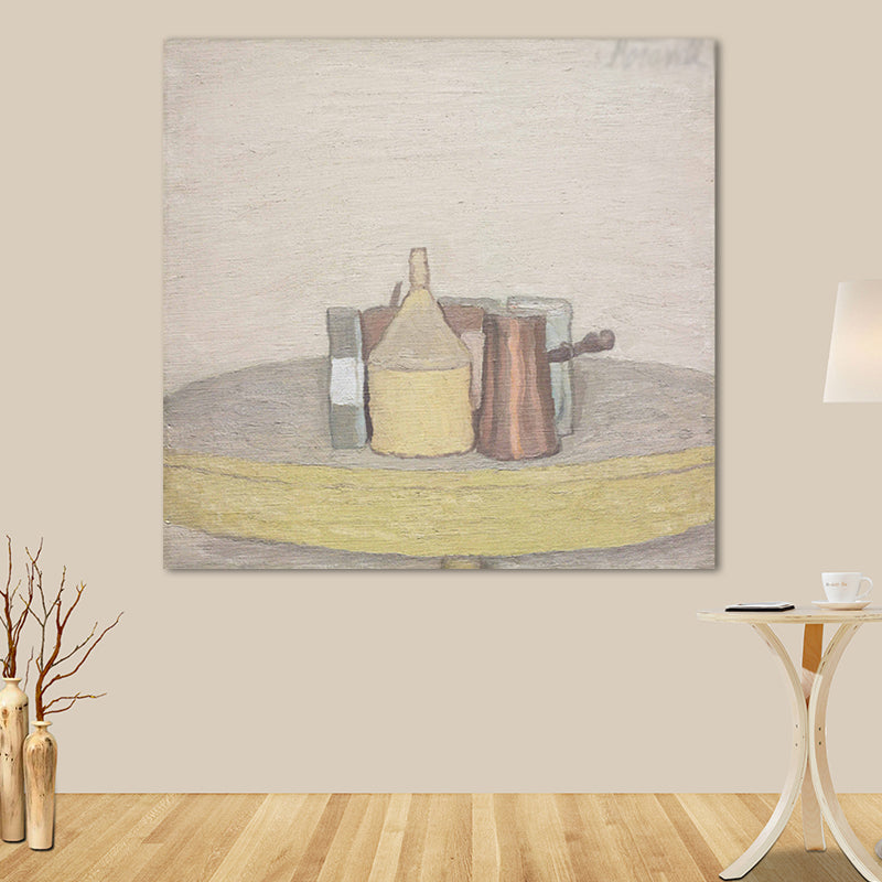 Vivolux | Traditionelles Tischgeschirr und Schreibtisch-Canvas-Badezimmer-Wandkunst in Braun, mehrere Größen