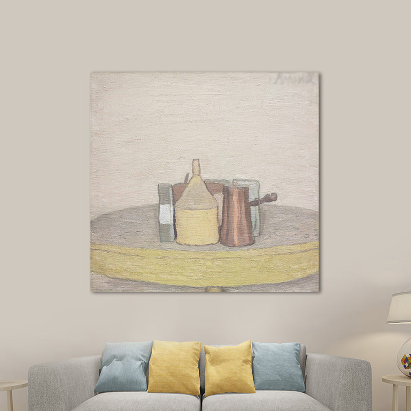 Vivolux | Traditionelles Tischgeschirr und Schreibtisch-Canvas-Badezimmer-Wandkunst in Braun, mehrere Größen