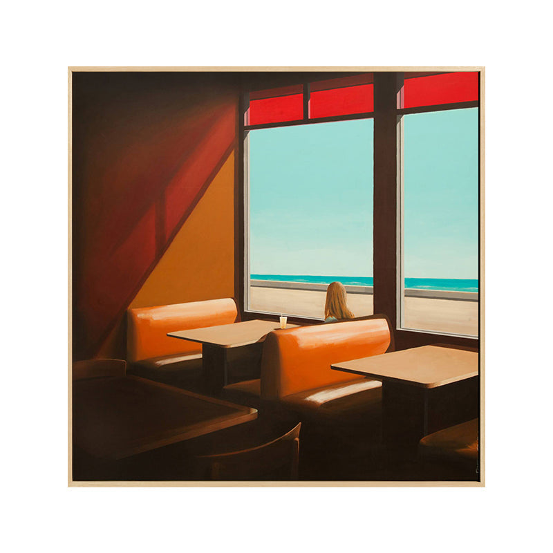 Vivolux | Zachte Kleur Seaside Maiden Canvas Olieverf Schilderij Moderne Stijl Textuur Kunst voor Keuken