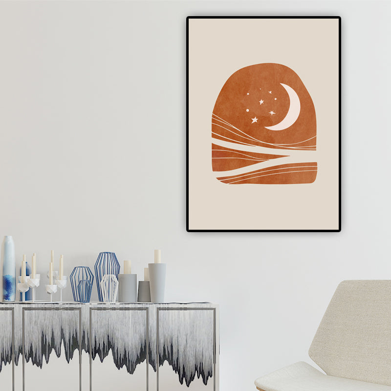 Vivolux | Skandinavische Landschaften Wandkunst Druck Braune Texturierte Eingewickelte Leinwand für Schlafzimmer