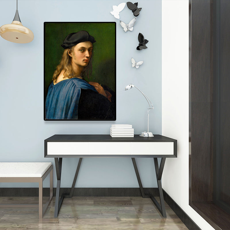 Vivolux | Texturierte weiche Farbmalerei Retro-Stil Frauenporträt Wandkunst für das Wohnzimmer